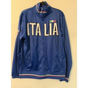 Italia‎ Full Zip Jacket Blue Sz XXL Activewear Unisex Pockets Italy Soccer